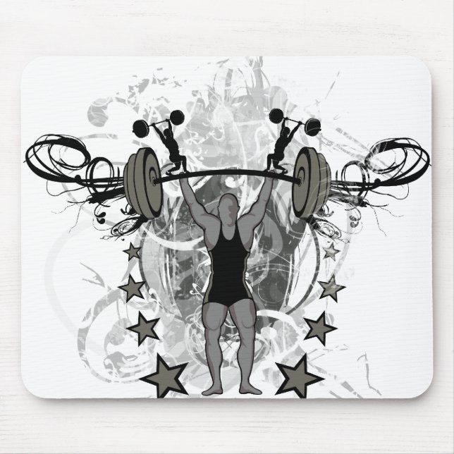 Urban Weightlifter Illustration Mouse Mat (Front)