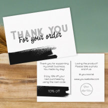 Urban white with logo hipster thank you note