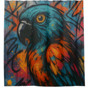 Urban Wingbeat – Dynamic Urban Bird Art Shower Curtain