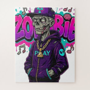 Urban Zombie Streetwear Graphic - Hip Hop Skeleton Jigsaw Puzzle