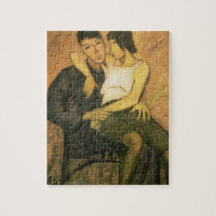 Urbanite Couple, 1920 (oil on canvas) Jigsaw Puzzle