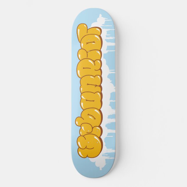 UrbanRiot Graffiti Clouds Deck Skateboard (Front)