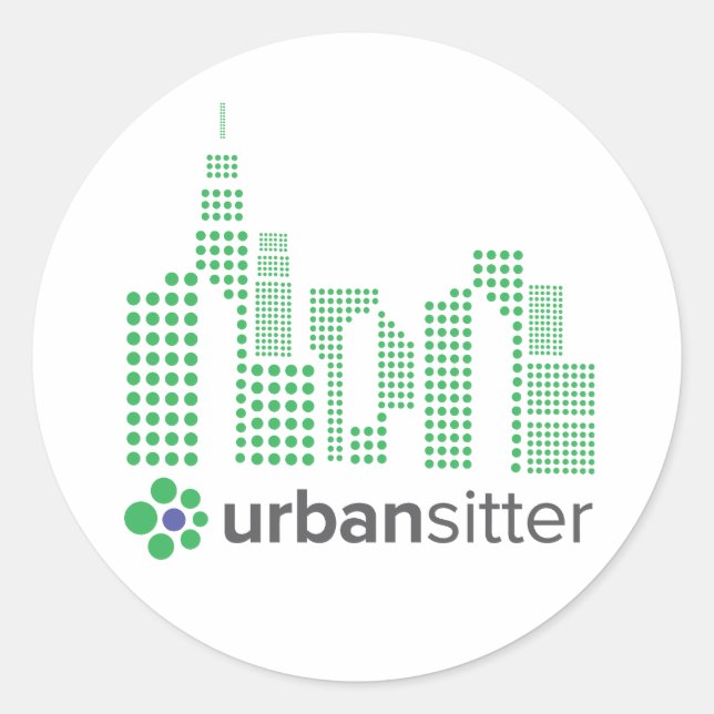 UrbanSitter Round Sticker - 3", Sheet of 6, Glossy (Front)