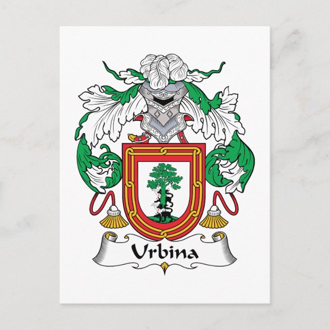 Urbina Family Crest Postcard (Front)