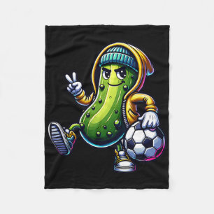 Urbyn Pickle Soccer Player Cool Cartoon Vibes Fleece Blanket