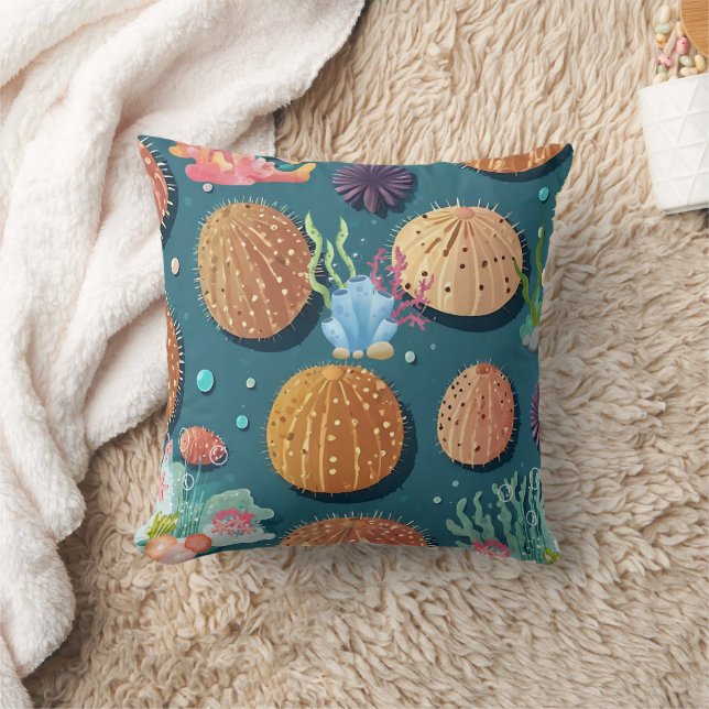 Urchin Coral Print Cushion (Blanket)