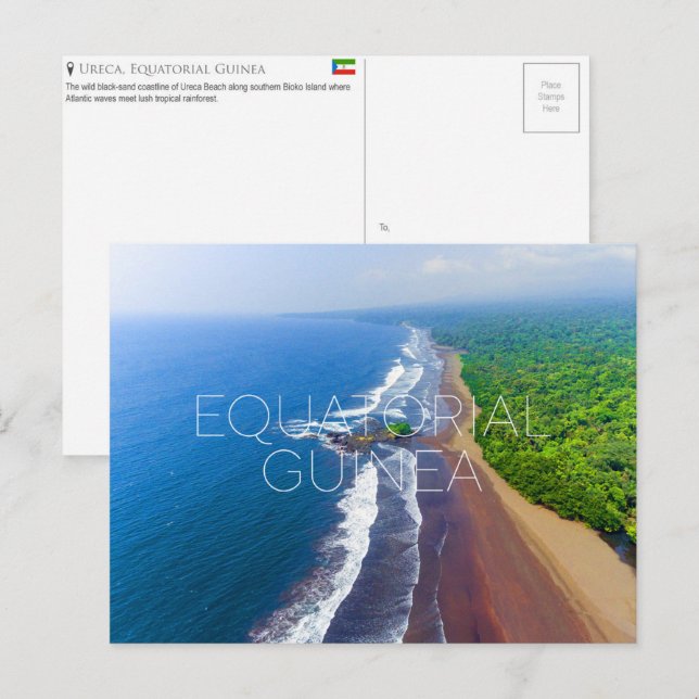 Ureca Beach, Equatorial Guinea Travel Postcard (Front/Back)