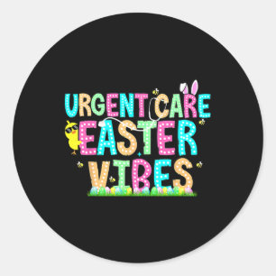 Urgent Care Nurse Bunny Easter Day Np Team Minor I Classic Round Sticker