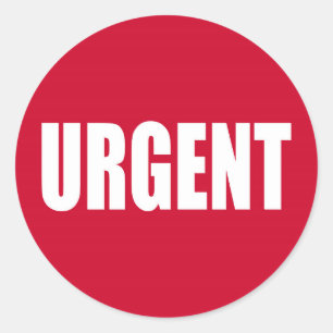 Urgent Classic Round Sticker