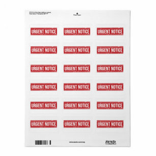 Urgent Notice Office Label