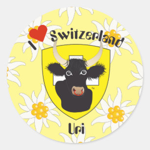 Uri Schweiz Suisse Svizzera Svirza Kleber Classic Round Sticker