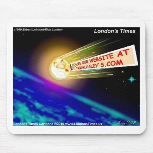 URL Of Haleys Comet Funny Cards Tees Mugs & Gifts Mouse Mat (Front)