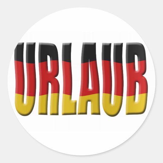 Urlaub German flag Holiday Classic Round Sticker