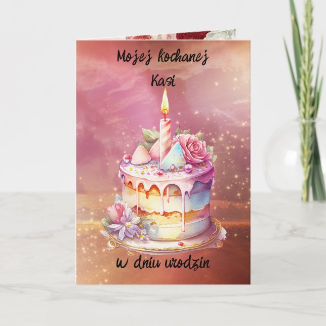 Urodziny - Personalised Polish birthday card  (Front)