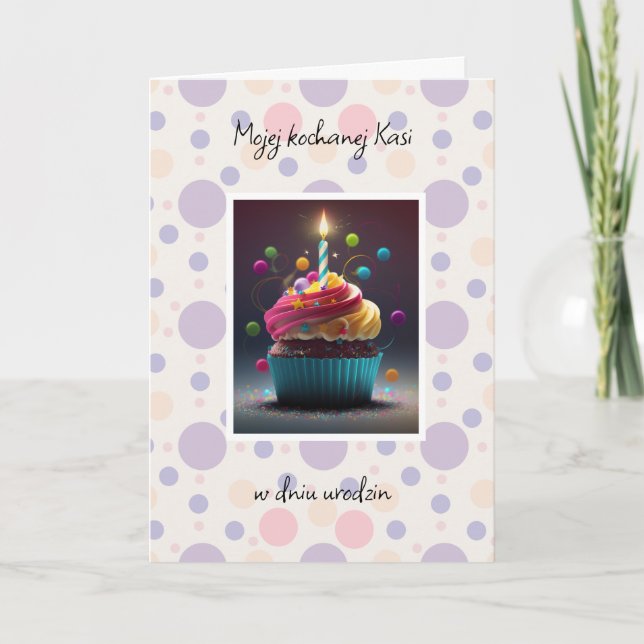Urodziny - Personalised Polish birthday card  (Front)