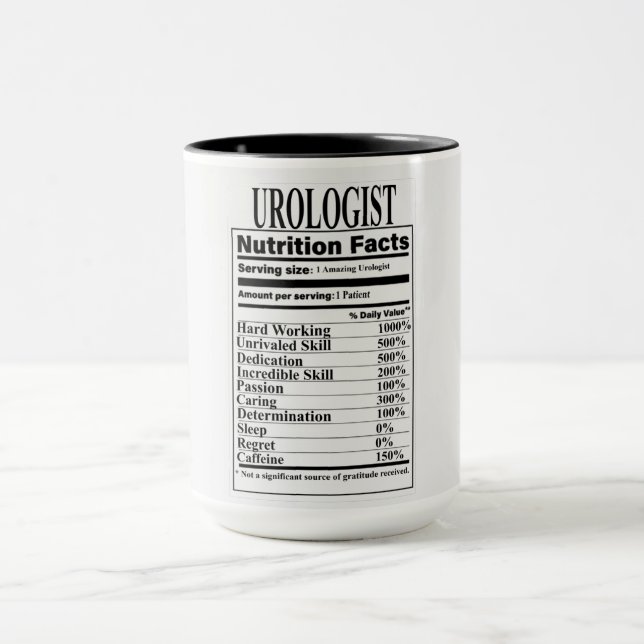 Urologist Nutrition Facts Mug (Center)
