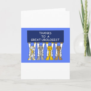 Urologist Thanks Cartoon Cats in White Coats Thank You Card