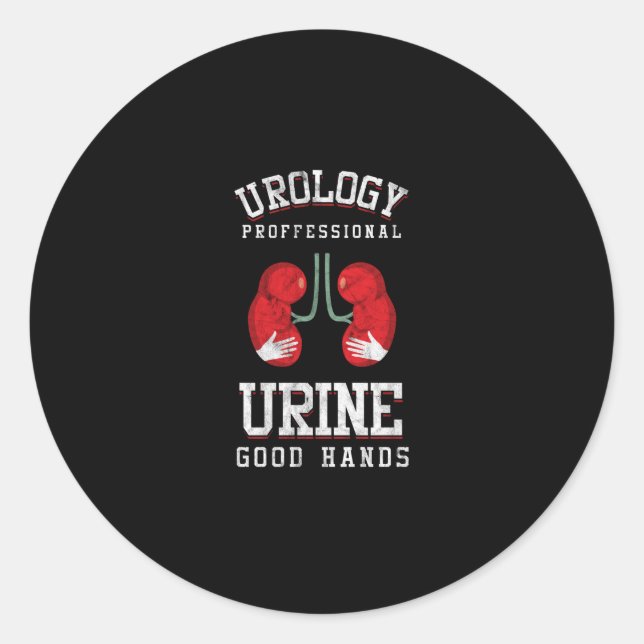 Urologist Urine Good Hands Urology Puns Urology Classic Round Sticker (Front)