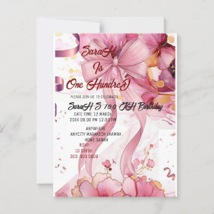 urple Rose 100th Birthday Gift Modern pink Postcard