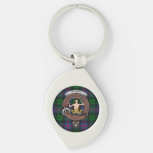 Urquhart Clan Badge Silver Metal Key Ring (Front)