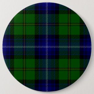 Urquhart tartan blue green plaid 6 cm round badge