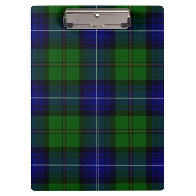 Urquhart tartan blue green plaid clipboard (Front)