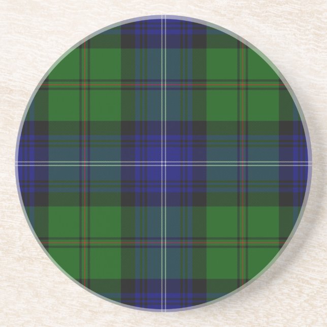 Urquhart tartan blue green plaid coaster (Front)