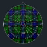 Urquhart tartan blue green plaid dartboard<br><div class="desc">Urquhart clan tartan blue green plaid</div>