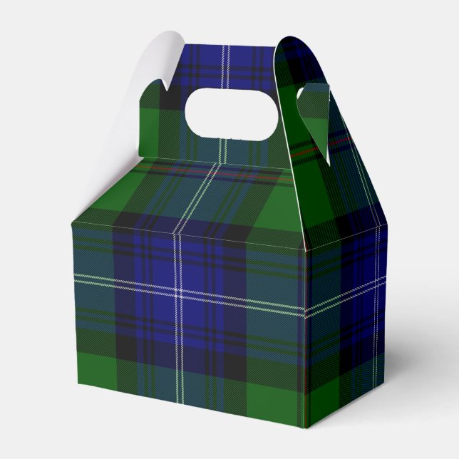 Urquhart tartan blue green plaid favour box (Back Side)
