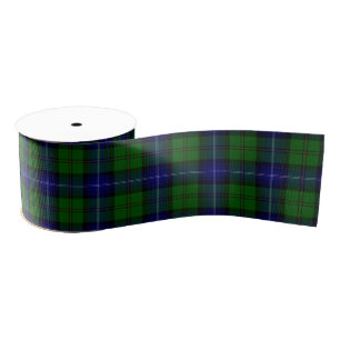 Urquhart tartan blue green plaid grosgrain ribbon