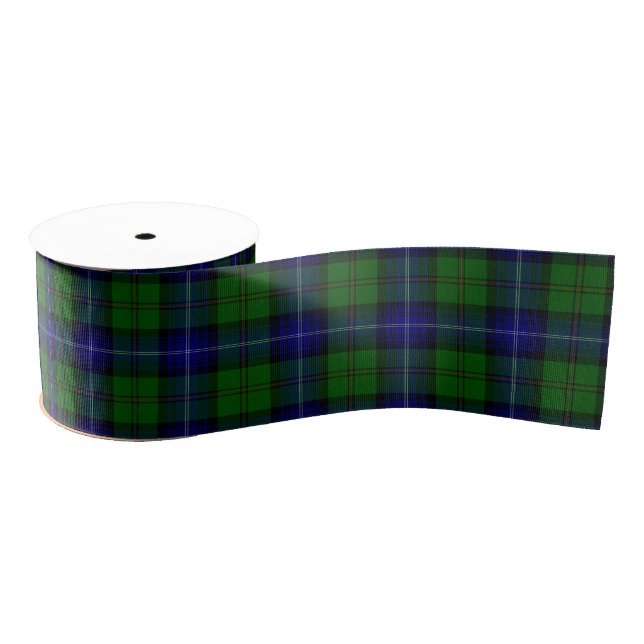 Urquhart tartan blue green plaid grosgrain ribbon (Spool)