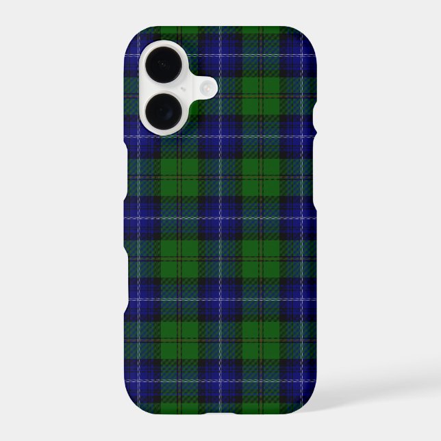 Urquhart tartan blue green plaid iPhone case (Back)