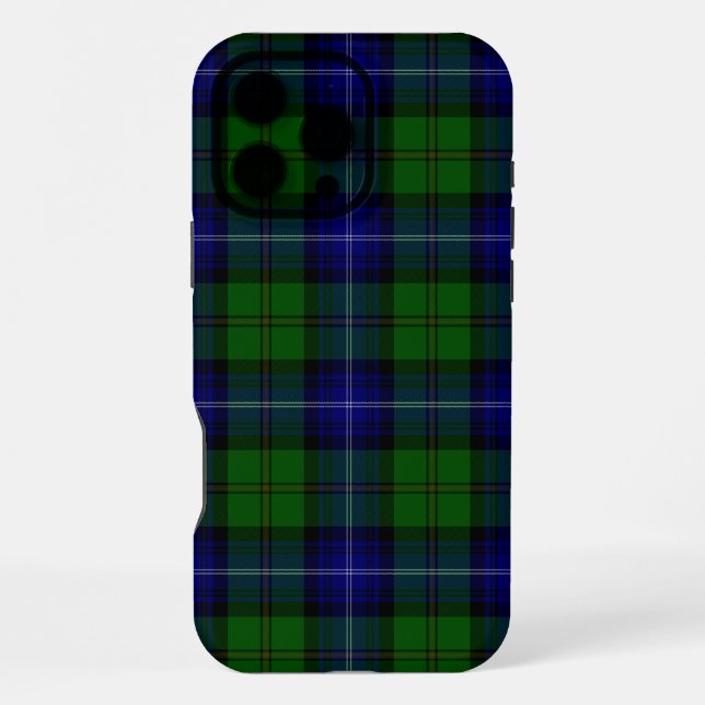 Urquhart tartan blue green plaid iPhone case (Back)