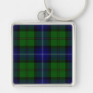 Urquhart tartan blue green plaid key ring