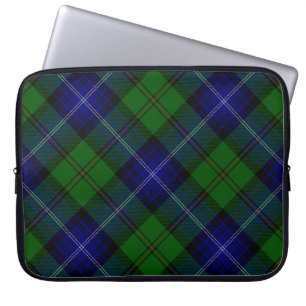 Urquhart tartan blue green plaid laptop sleeve
