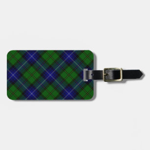 Urquhart tartan blue green plaid luggage tag