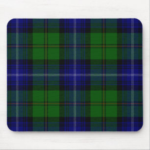 Urquhart tartan blue green plaid mouse mat