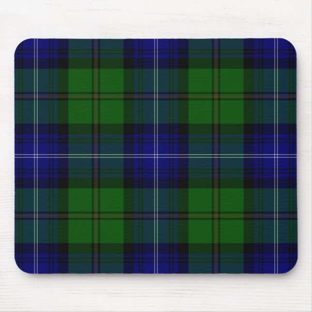 Urquhart tartan blue green plaid mouse mat (Front)