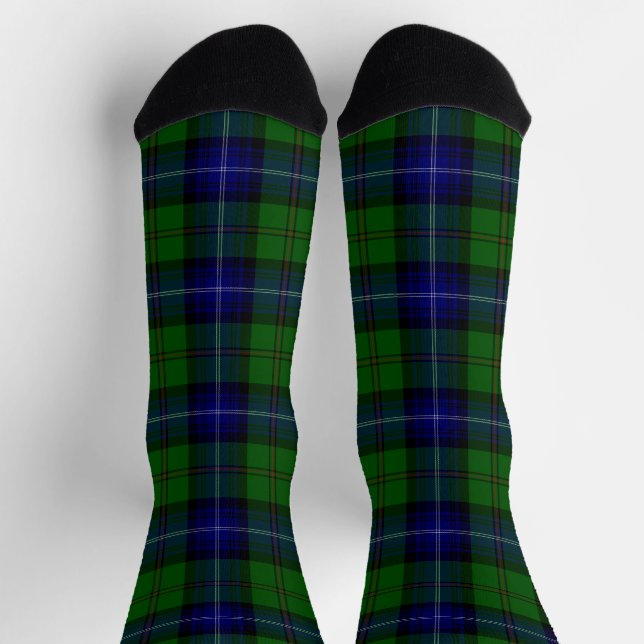 Urquhart tartan blue green plaid socks (Top)