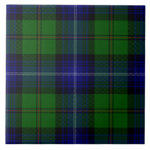 Urquhart tartan blue green plaid tile