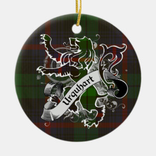 Urquhart Tartan Lion Ceramic Tree Decoration