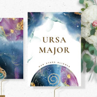 Ursa Major Table Sign Celestial Watercolor Theme