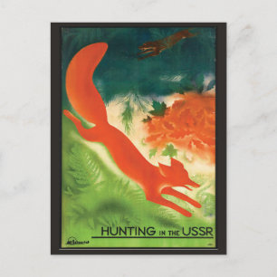 URSS Russia vintage travel postcard fox hunt