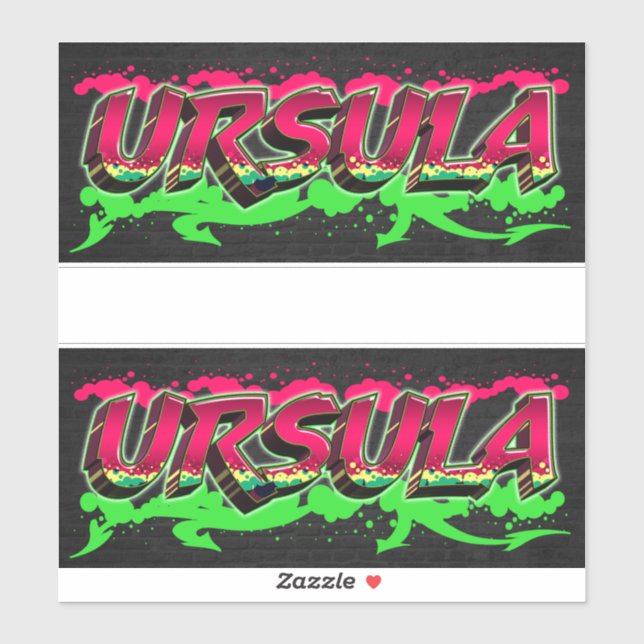Ursula First Name Graffiti Sticker (Sheet)