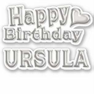 Ursula Happy Birthday silver Sticker