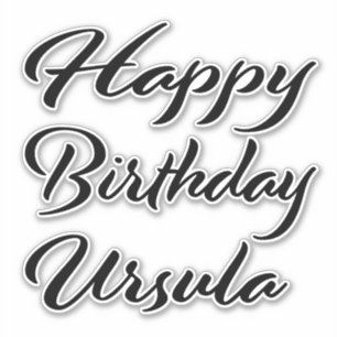 Ursula name first name black Sticker birthday