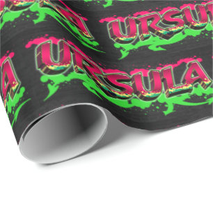 Ursula Vorname Name Graffiti red green Wrapping Paper