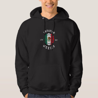 Uruapan Mexico Flag Badge Vintage Hoodie