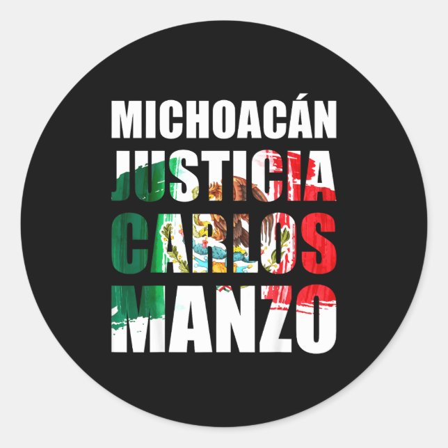 Uruapan Michoacán México, Carlos Manzo, Mexicans M Classic Round Sticker (Front)