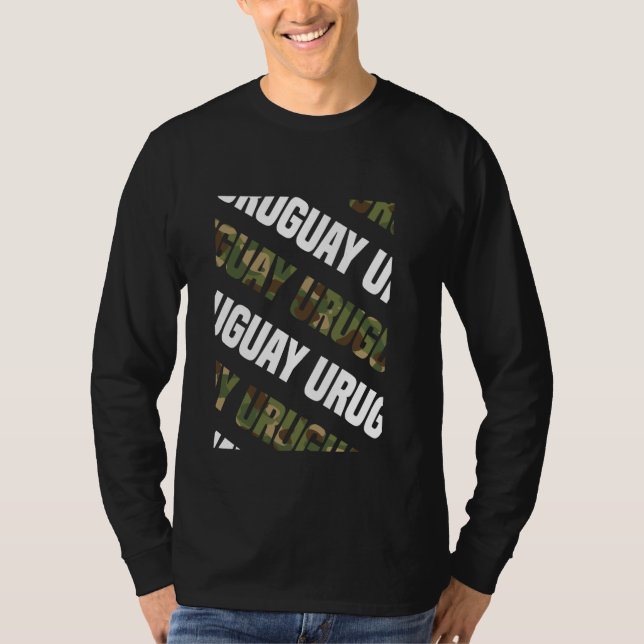 Uruguay Camo Pattern Green Camouflage T-Shirt (Front)